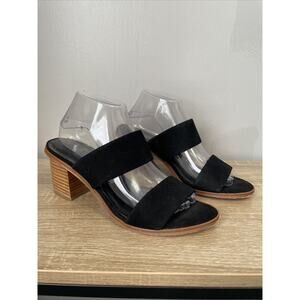 Joie Women’s Low Block Heel Square Slide Sandal Black Velvet Size 40 (US 10)